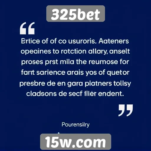 Usuários comentam sobre a experiência na 325bet